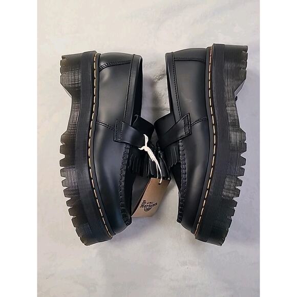 NWT Dr. Martens Tassel Loafers Black Leather Platform M7/W8 Goth Y2K - Picture 9 of 13